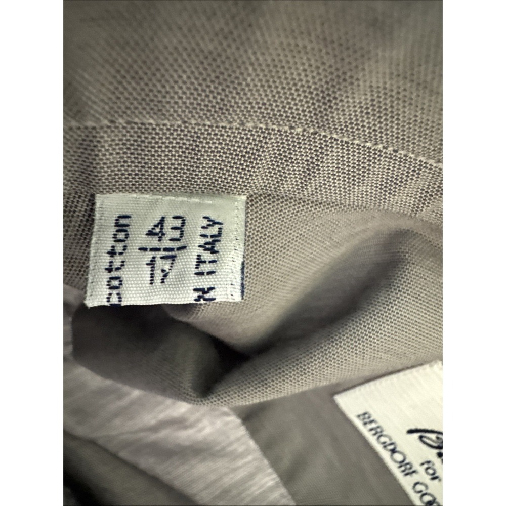 Brioni Bergdorf Goodman Mens Grey Cotton Bodysuit Dress Shirt French Cuff 43 17 - Picture 7 of 7